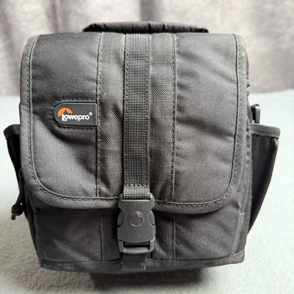 Lowepro Black Camera Bag Padded Orange Interior Shoulder Case with SD Slot